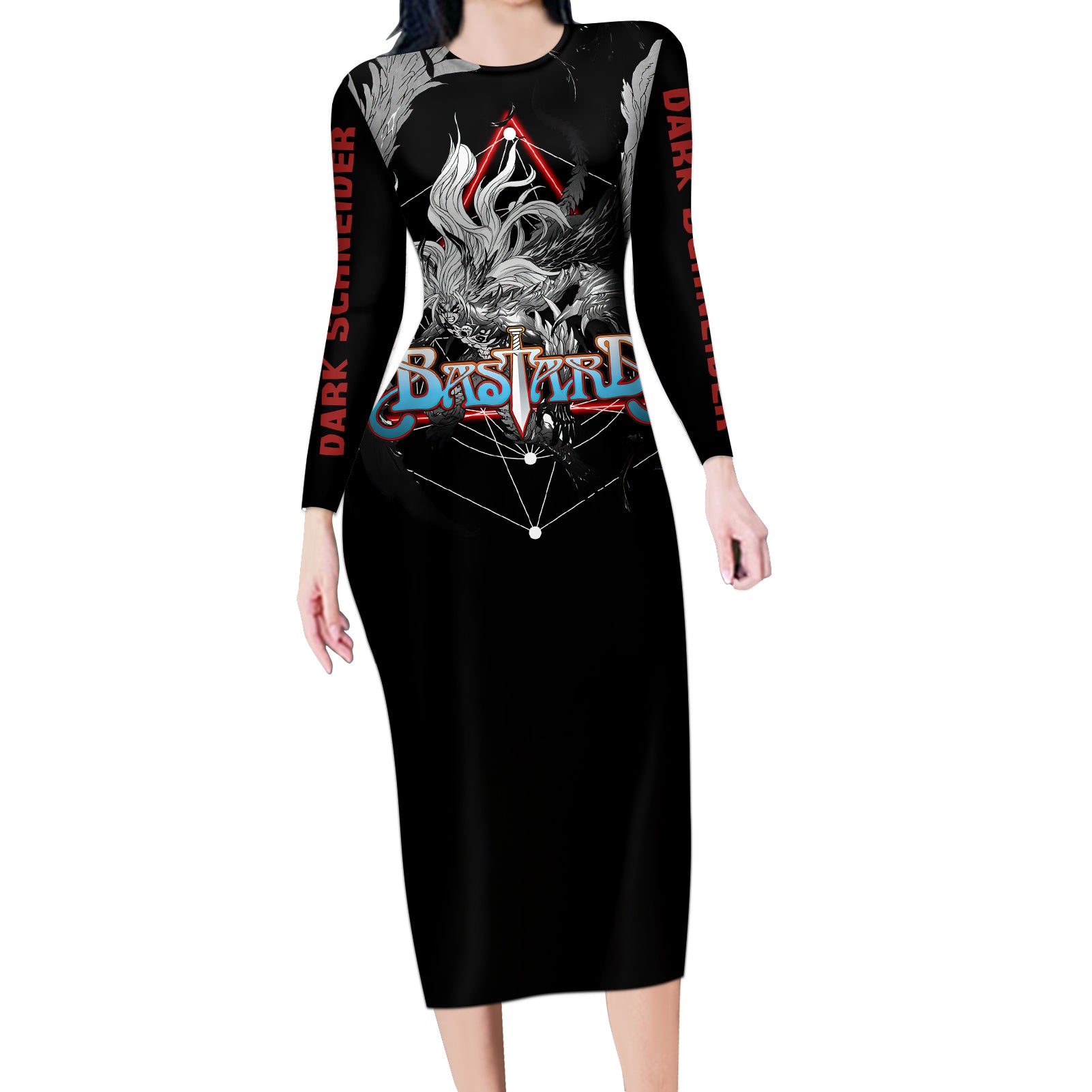 Dark Schneider Basrard Long Sleeve Bodycon Dress Anime Style