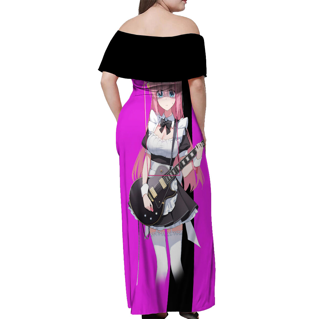 Hitori Gotoh Bochi The Rock! Off Shoulder Maxi Dress Anime Style