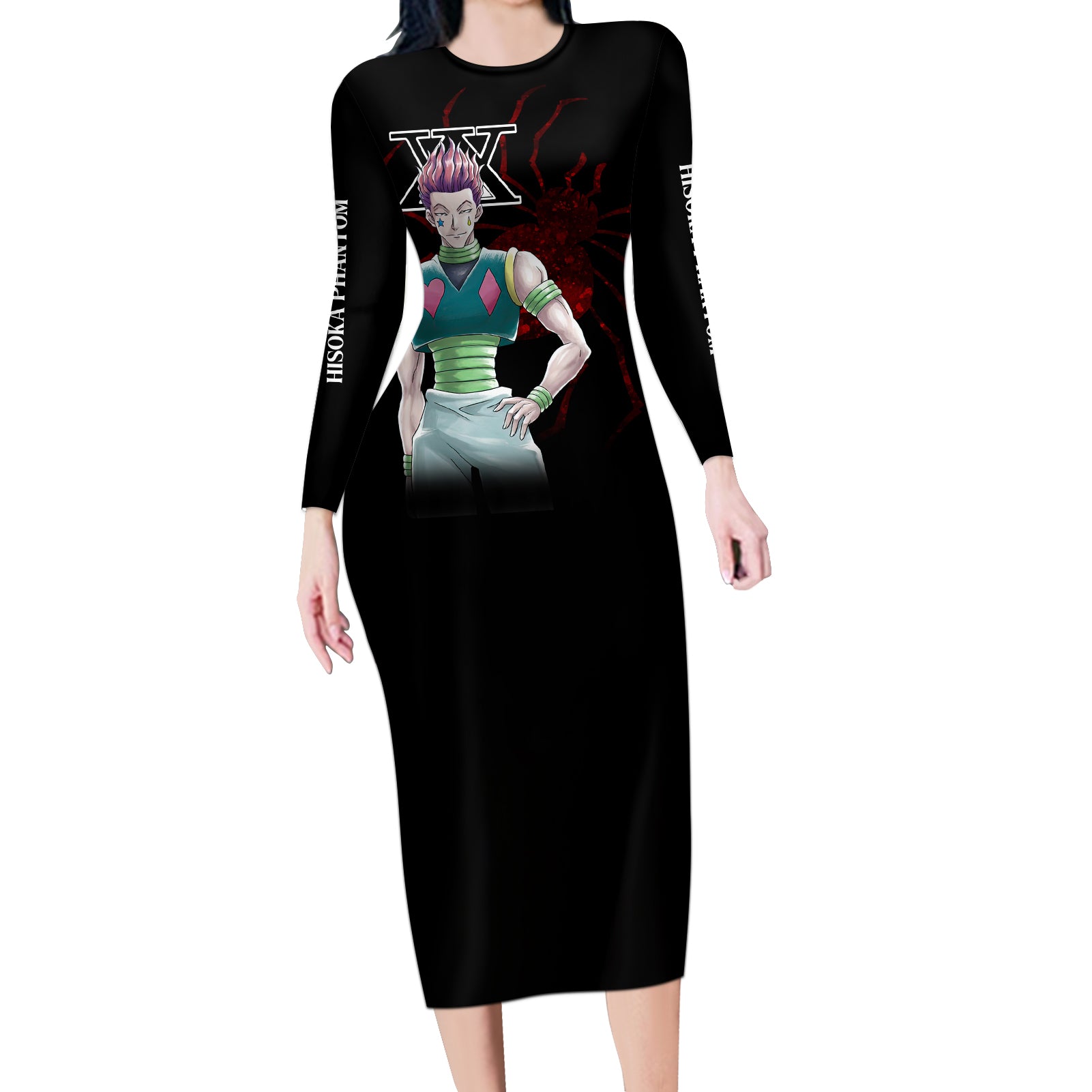 Hisoka Phantom Troupe Hunter X Hunter Long Sleeve Bodycon Dress Anime Style