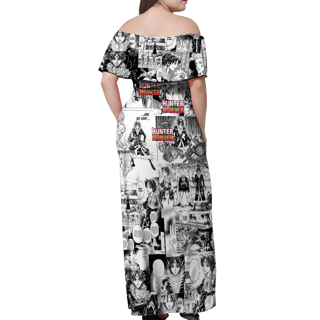 Chrollo Lucilfer Hunter X Hunter Off Shoulder Maxi Dress Manga Mix Anime Style