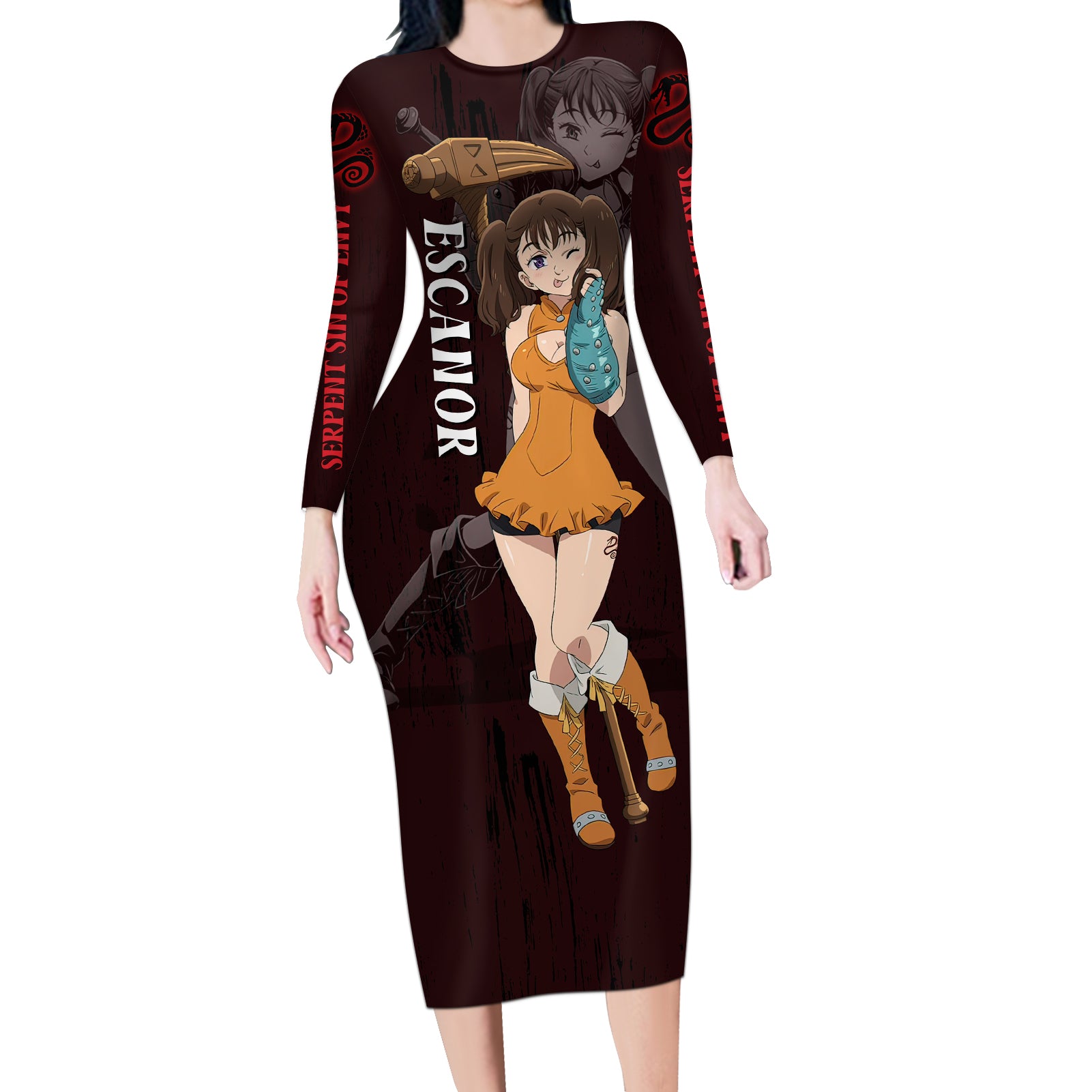 Serpent Sin of Envy Diane Long Sleeve Bodycon Dress