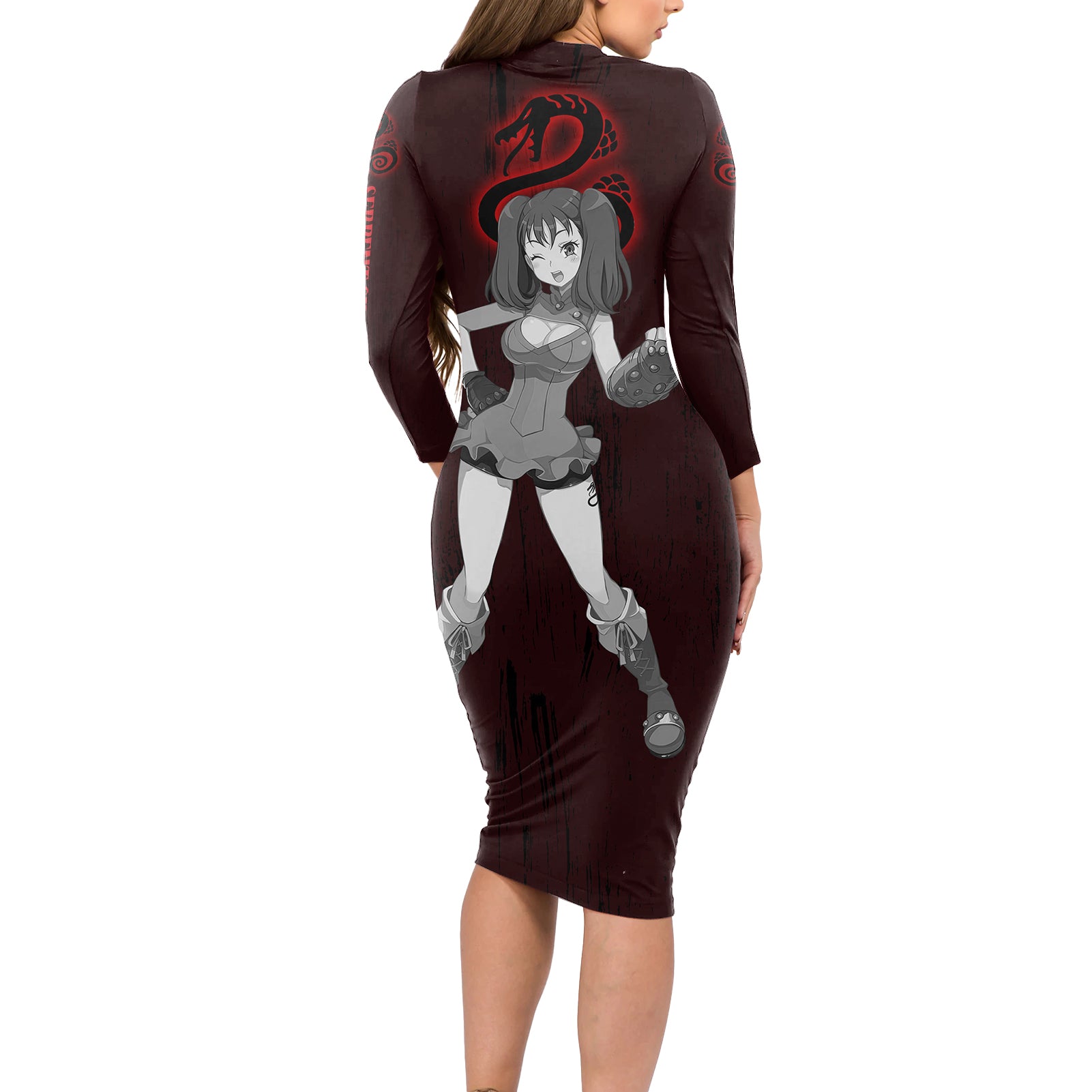 Serpent Sin of Envy Diane Long Sleeve Bodycon Dress