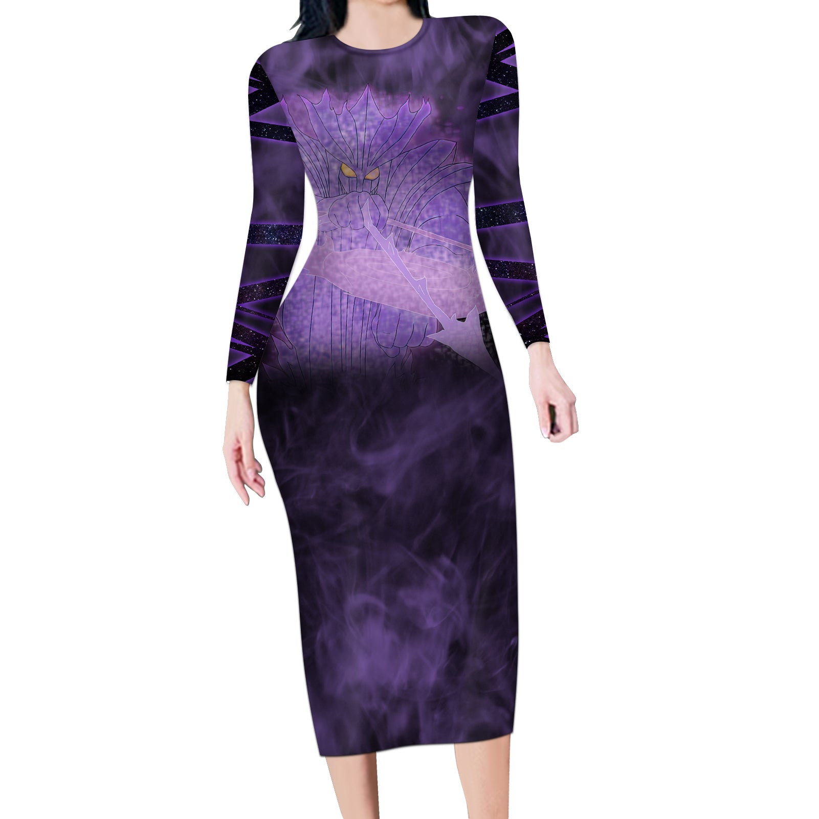 Sasuke Susanoo Long Sleeve Bodycon Dress Naruto