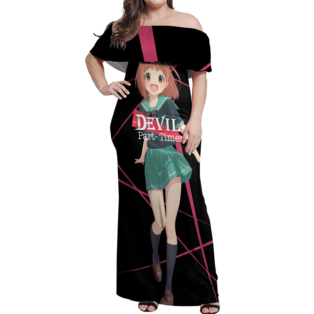 Chiho Sasaki The Devil Part Timer Off Shoulder Maxi Dress Anime Style