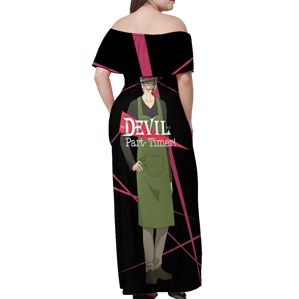 Shiro Ashiya The Devil Part Timer Off Shoulder Maxi Dress Anime Style
