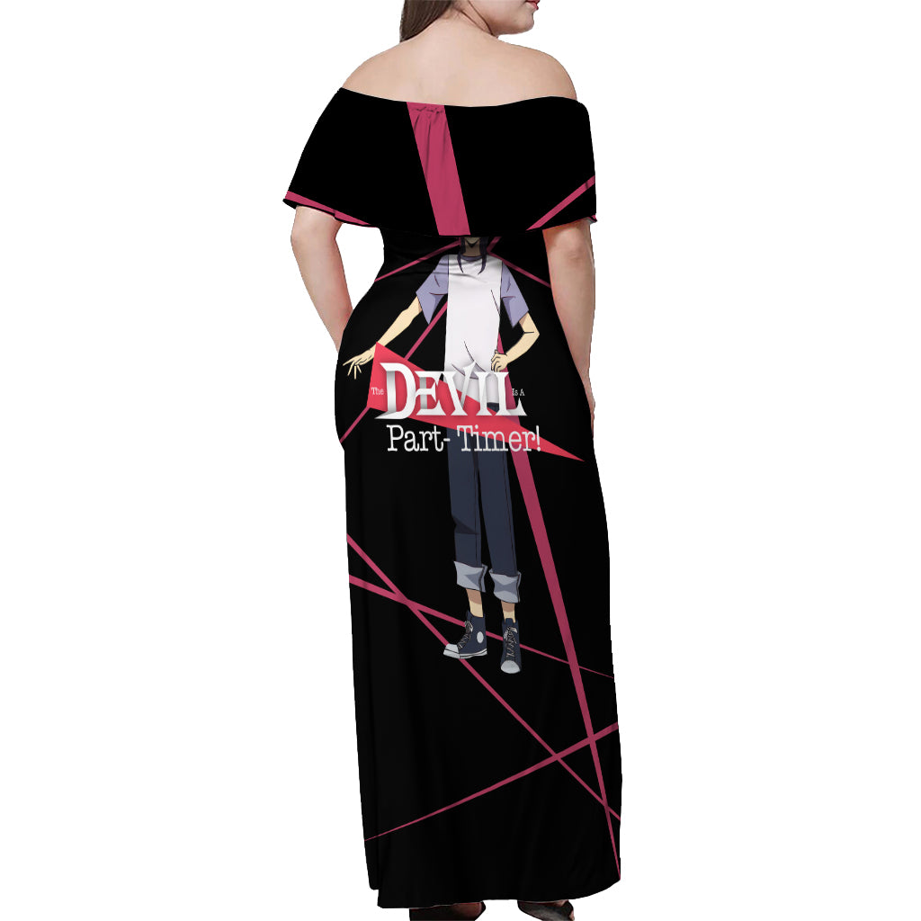 Hanzo Urushihara The Devil Part Timer Off Shoulder Maxi Dress Anime Style