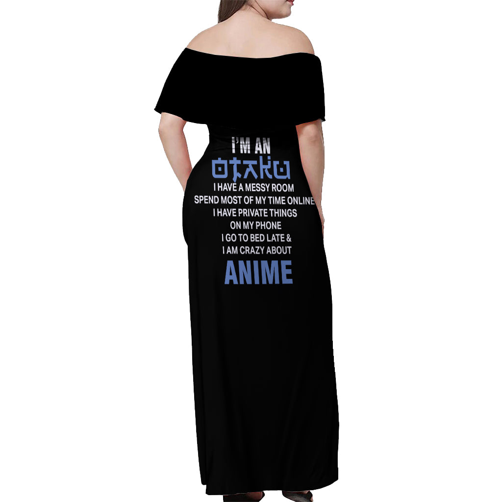 I'm An Otaku Off Shoulder Maxi Dress