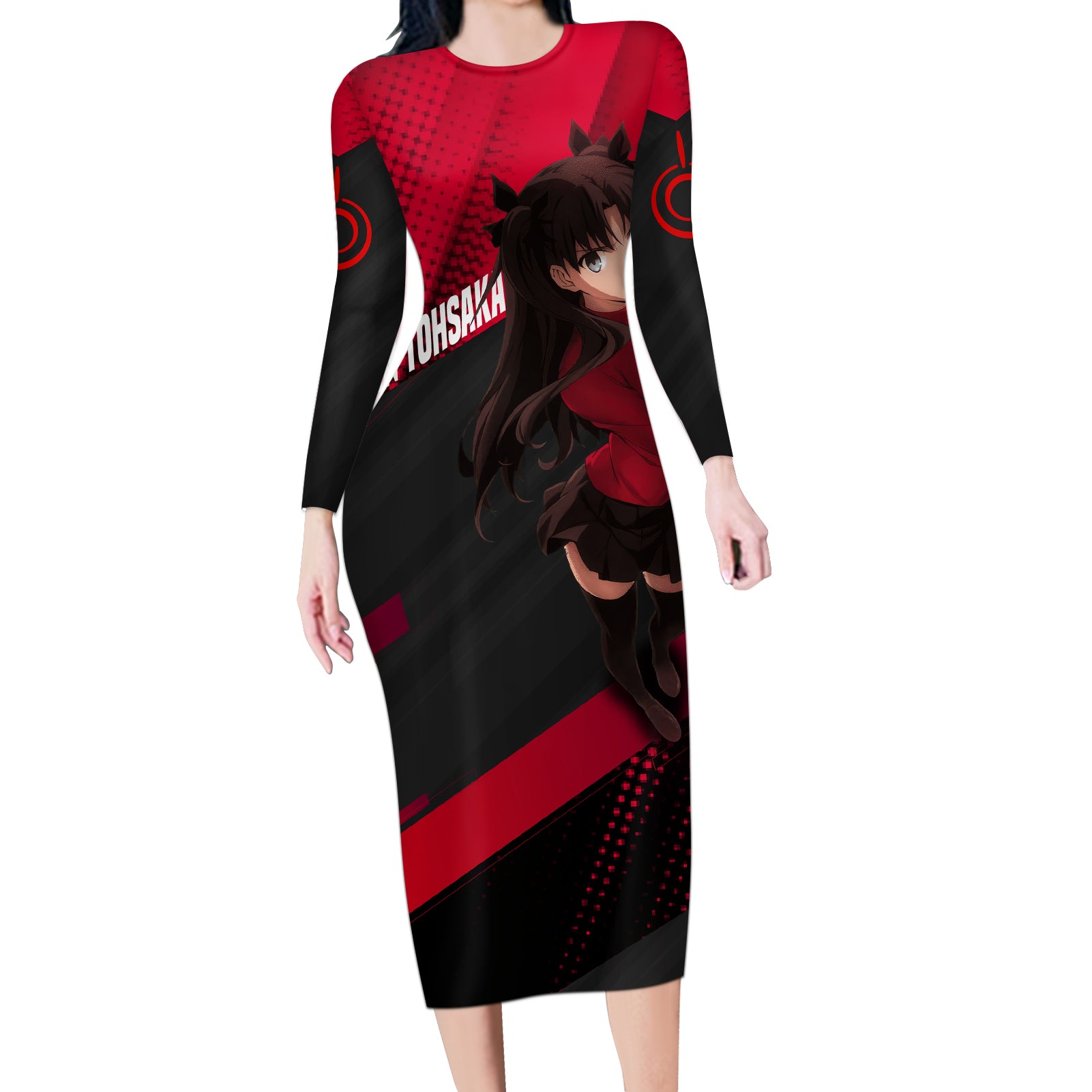 Rin Tohsaka Long Sleeve Bodycon Dress