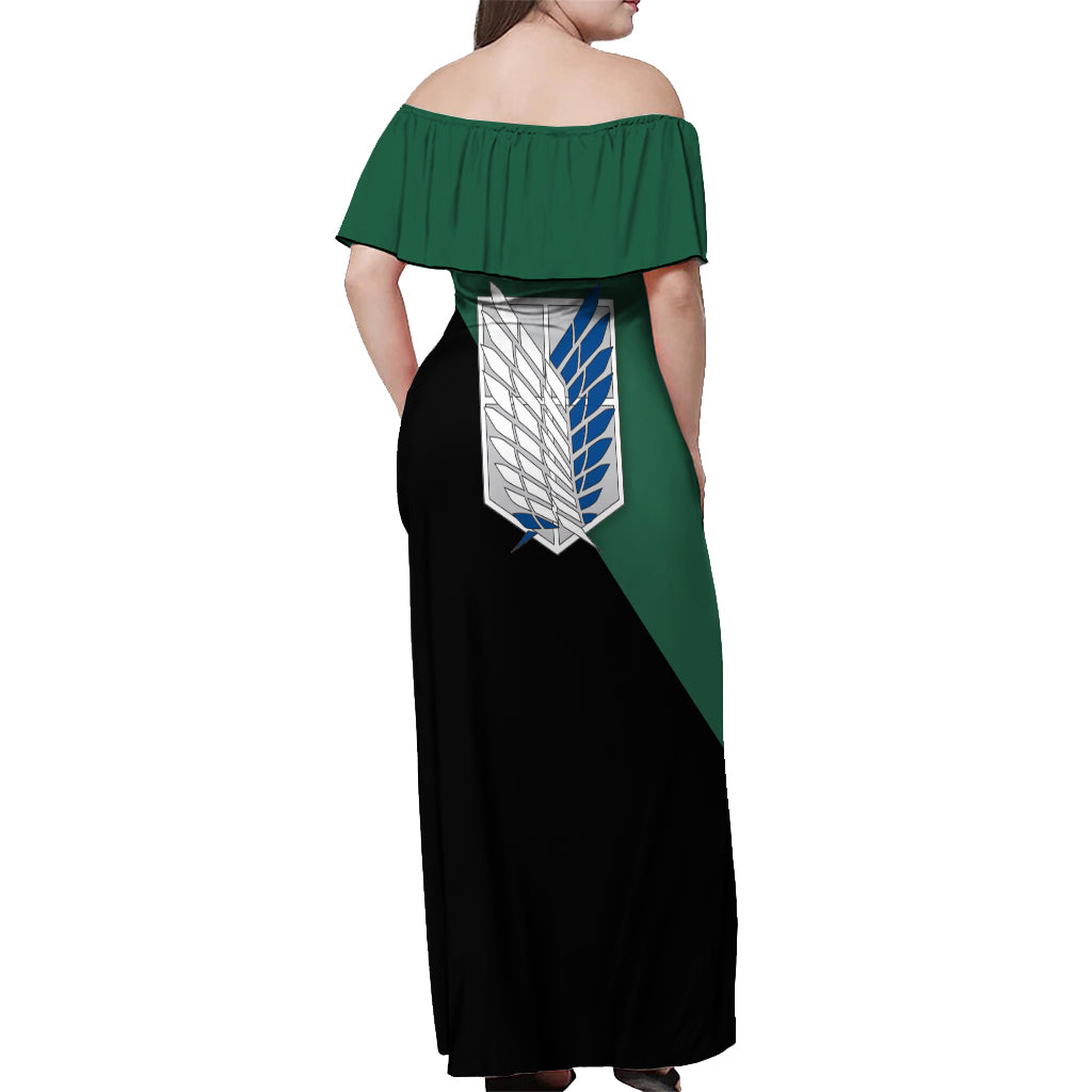 Mikasa Ackerman Off Shoulder Maxi Dress