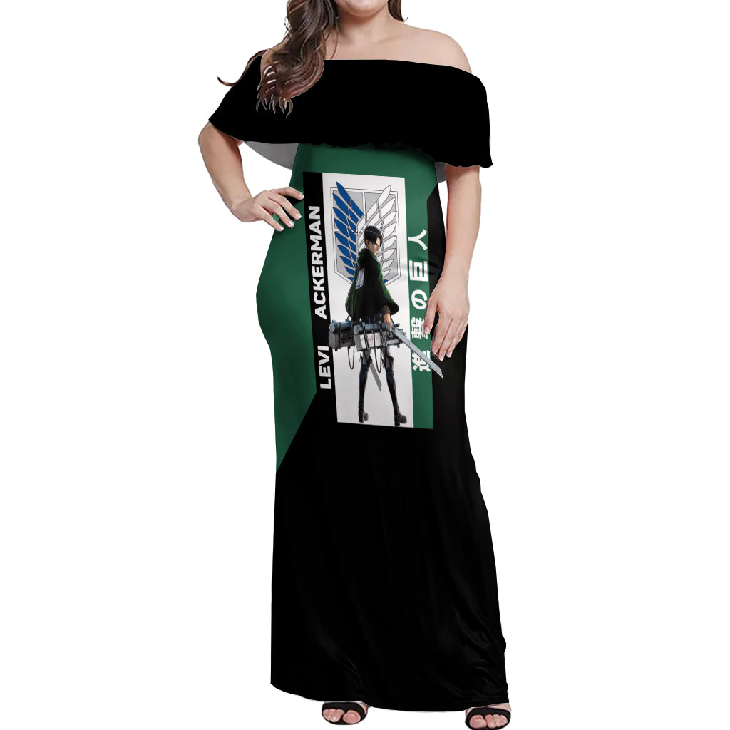 Levi Ackerman Off Shoulder Maxi Dress