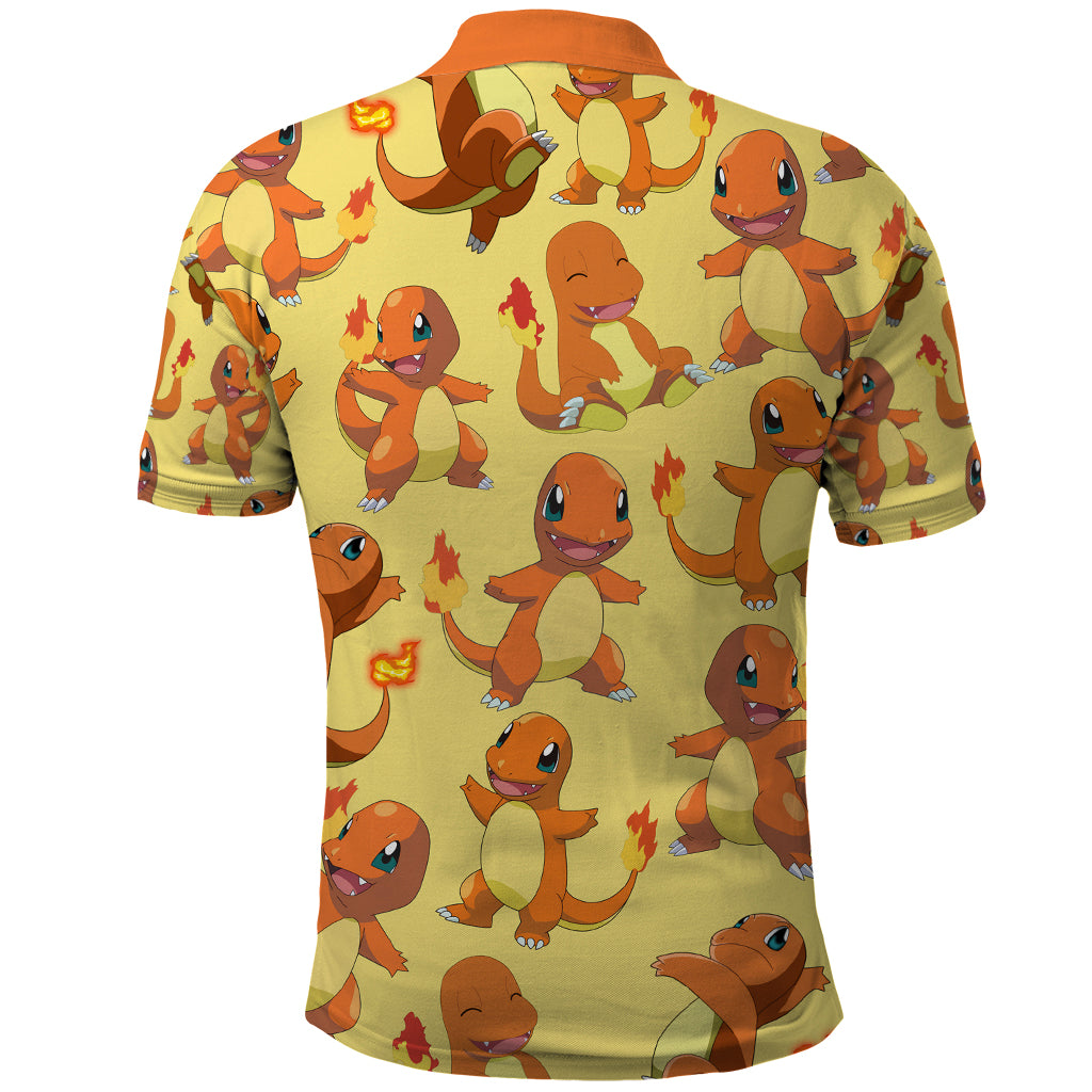 Charmander Pattern Style Polo Shirt
