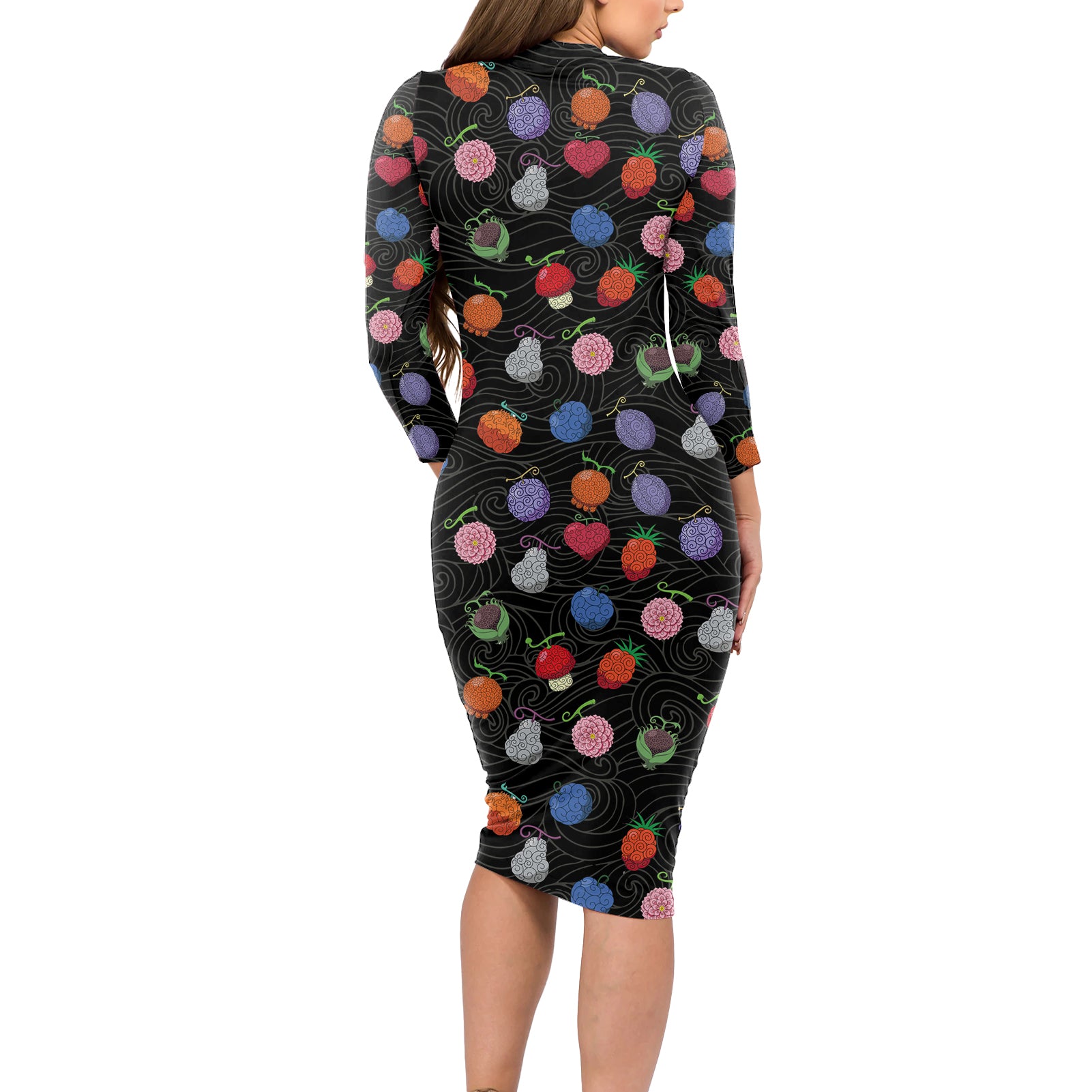 Devil Fruits Long Sleeve Bodycon Dress One Piece