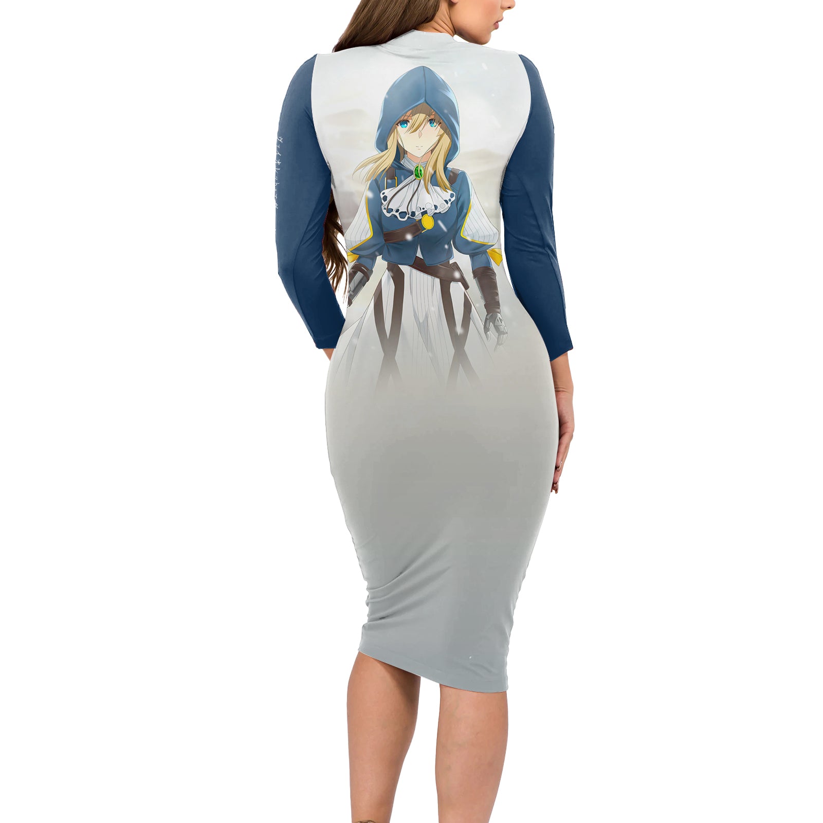 Violet Long Sleeve Bodycon Dress Violet Evergarden