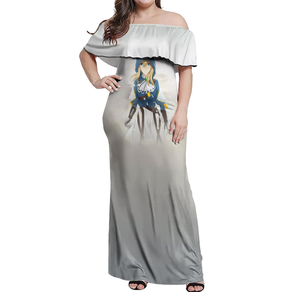 Violet Off Shoulder Maxi Dress Violet Evergarden