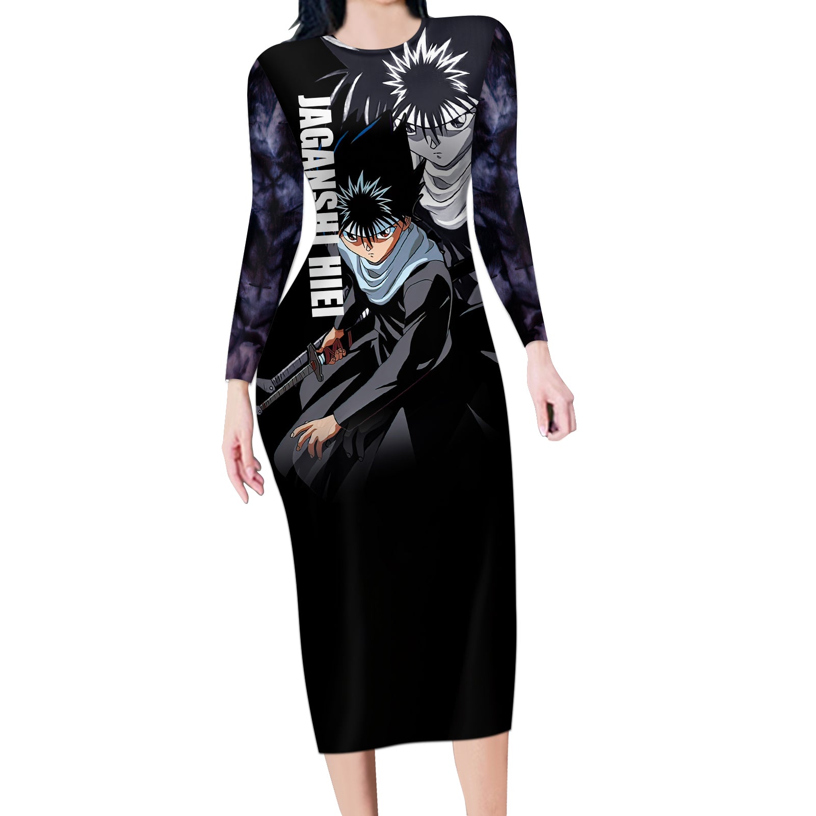 Hiei Long Sleeve Bodycon Dress YuYu Hakusho