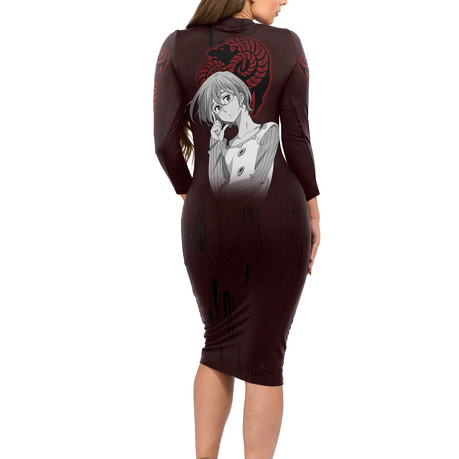 Goat's Sin of Lust Gowther Long Sleeve Bodycon Dress Ten Commandments