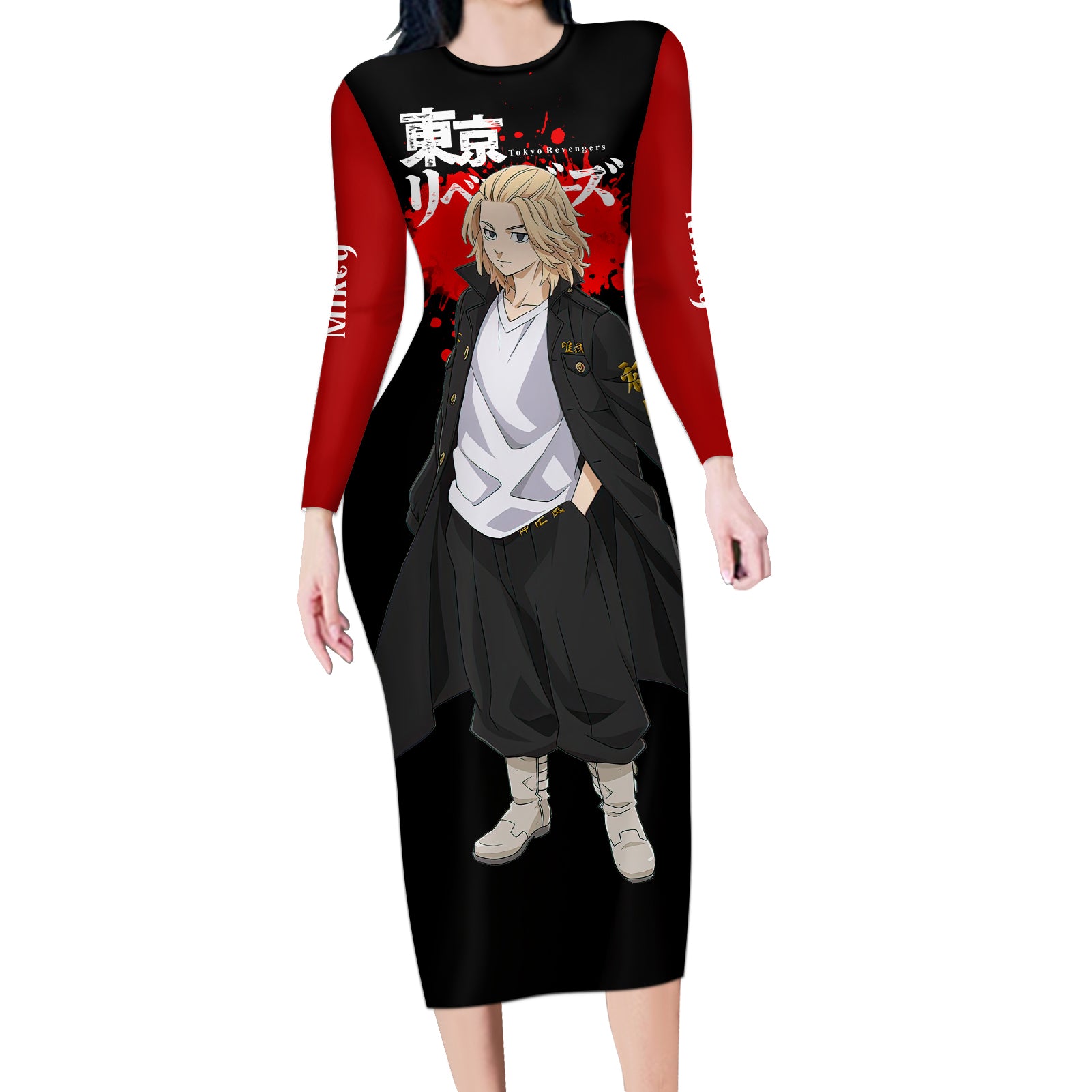Manjirou Sano Mikey Long Sleeve Bodycon Dress Tokyo Revengers