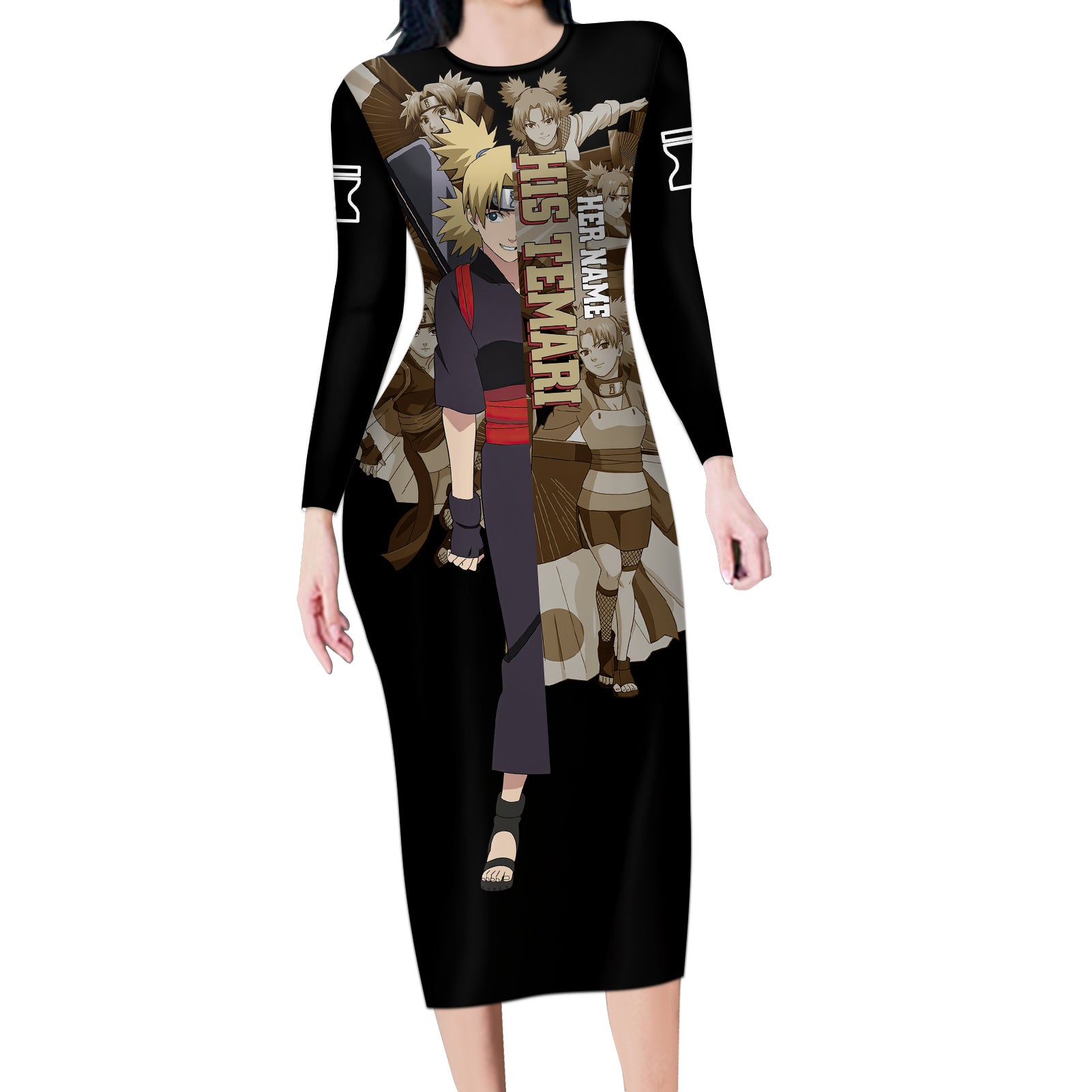 Temari Long Sleeve Bodycon Dress Naruto