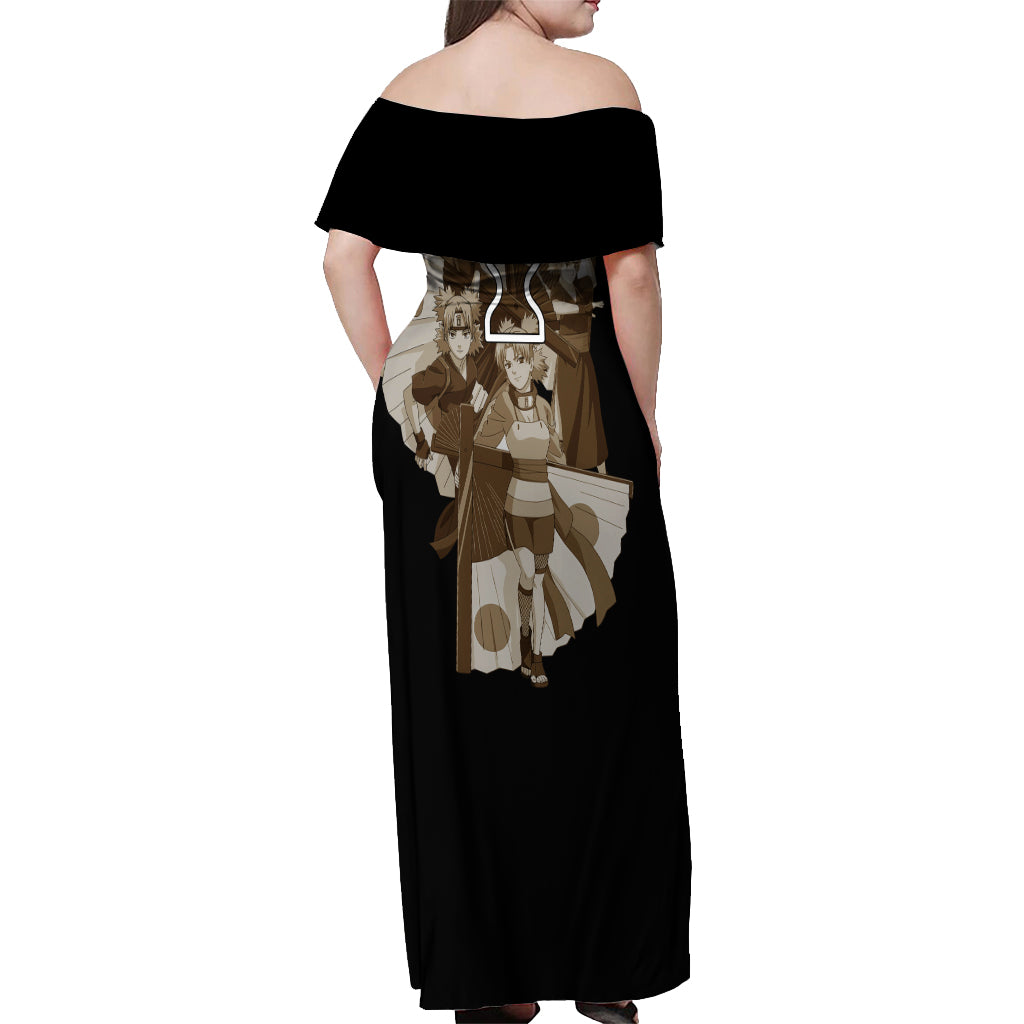 Temari Off Shoulder Maxi Dress Naruto