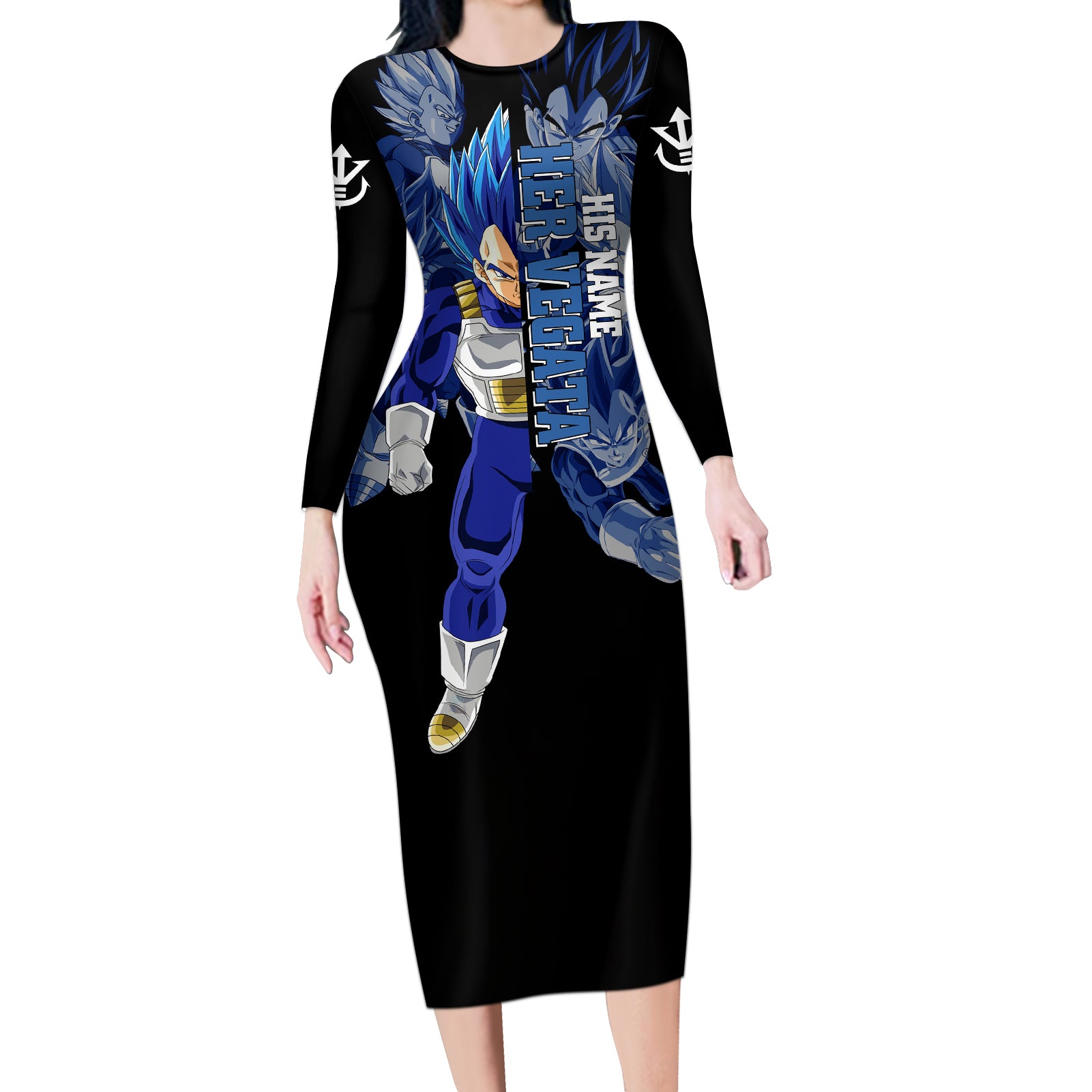 Vegeta Long Sleeve Bodycon Dress Dragon Ball