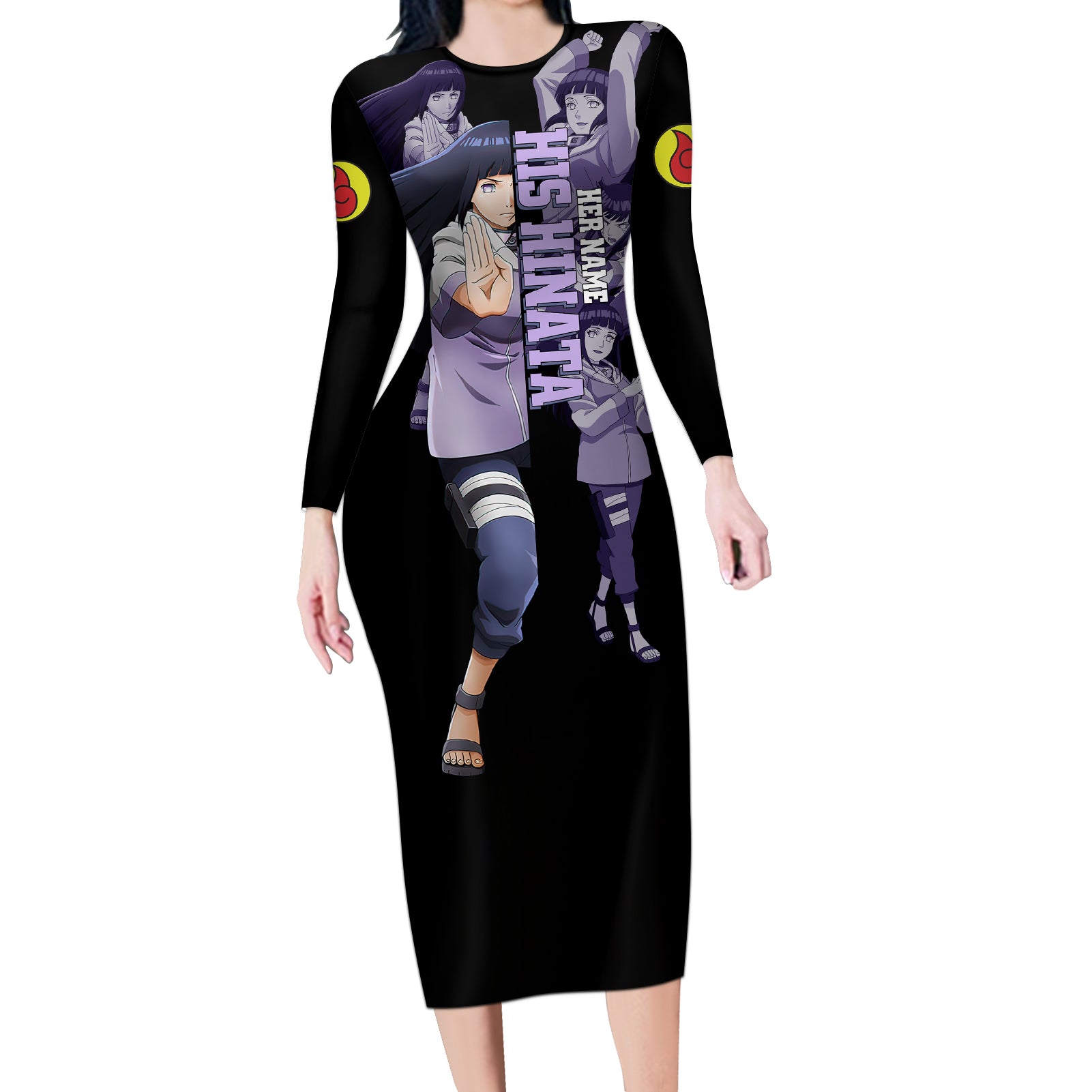 Hinata Hyuga Long Sleeve Bodycon Dress Dragon Ball