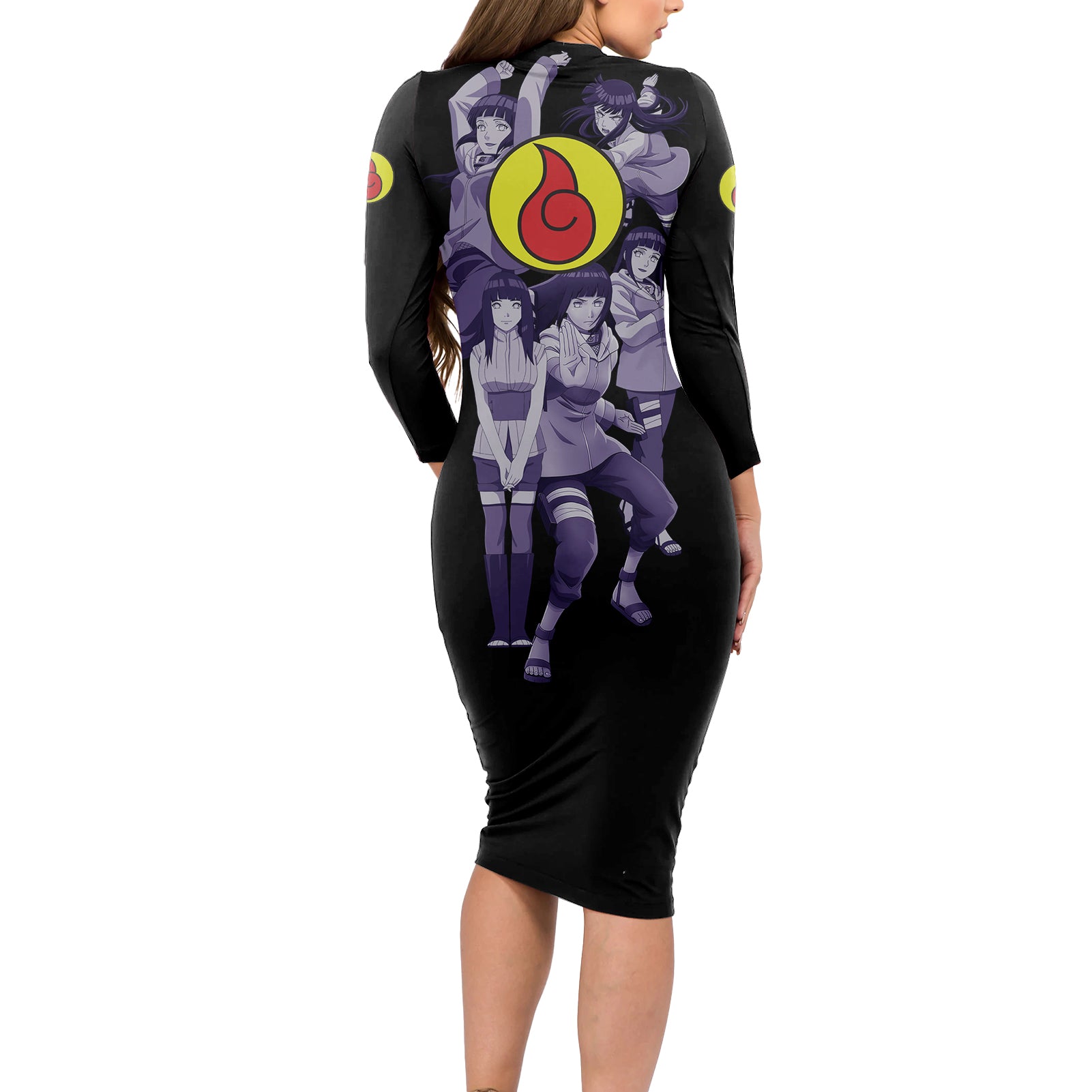 Hinata Hyuga Long Sleeve Bodycon Dress Dragon Ball