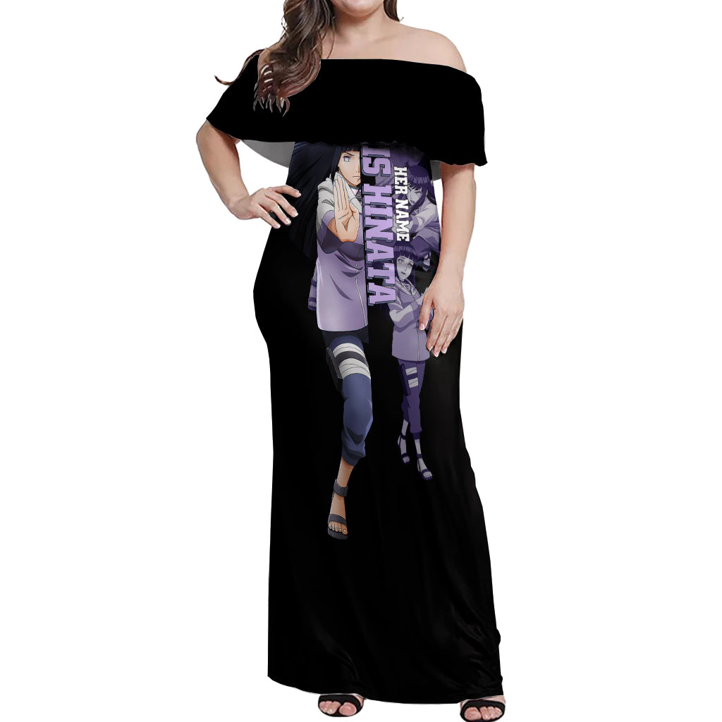Hinata Hyuga Off Shoulder Maxi Dress Dragon Ball