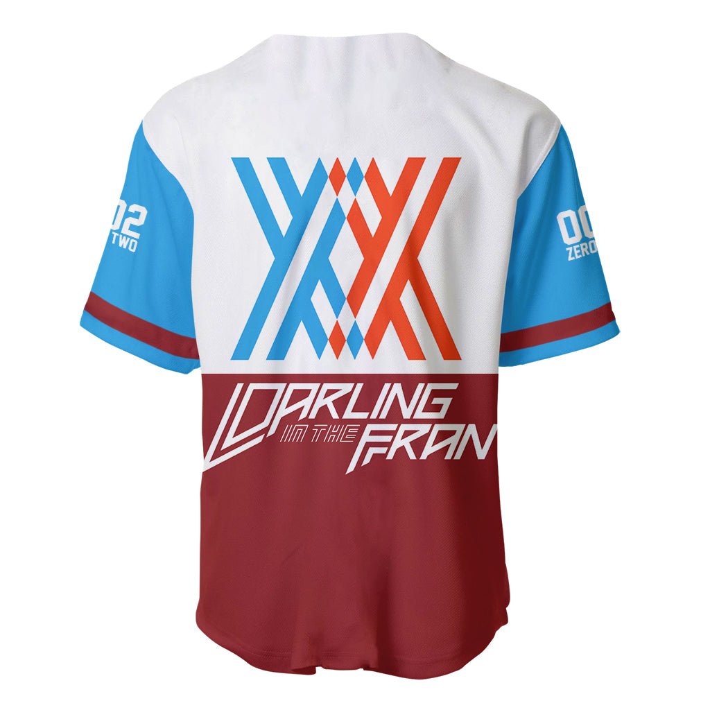 002 Zero Two Strelitzia Baseball Jersey Anime Style TS04 - The Mazicc - S - Multicolor -