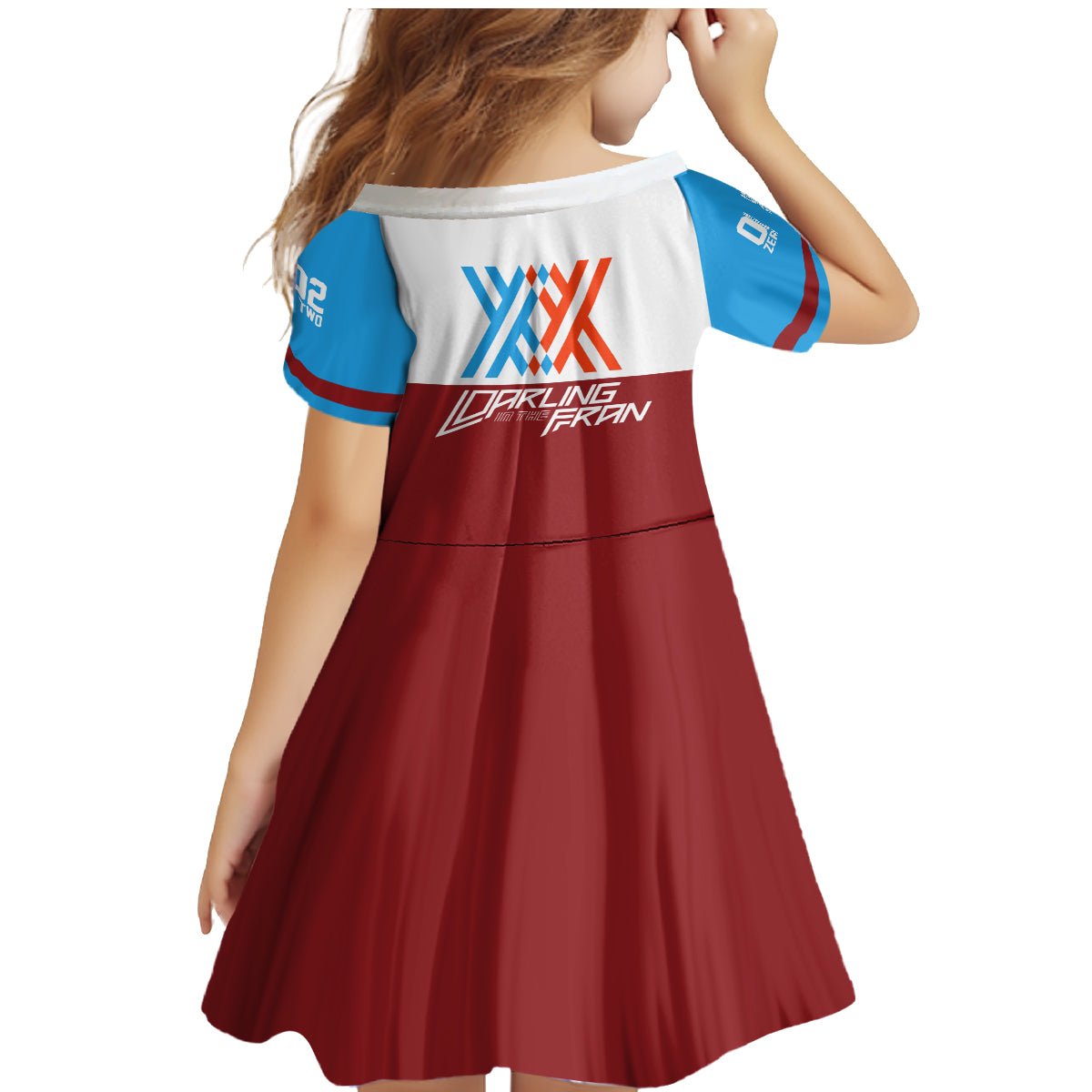 002 Zero Two Strelitzia Family Matching Mermaid Dress and Hawaiian Shirt Anime Style TS04 - The Mazicc - Daughter's Dress - 4 - Multicolor
