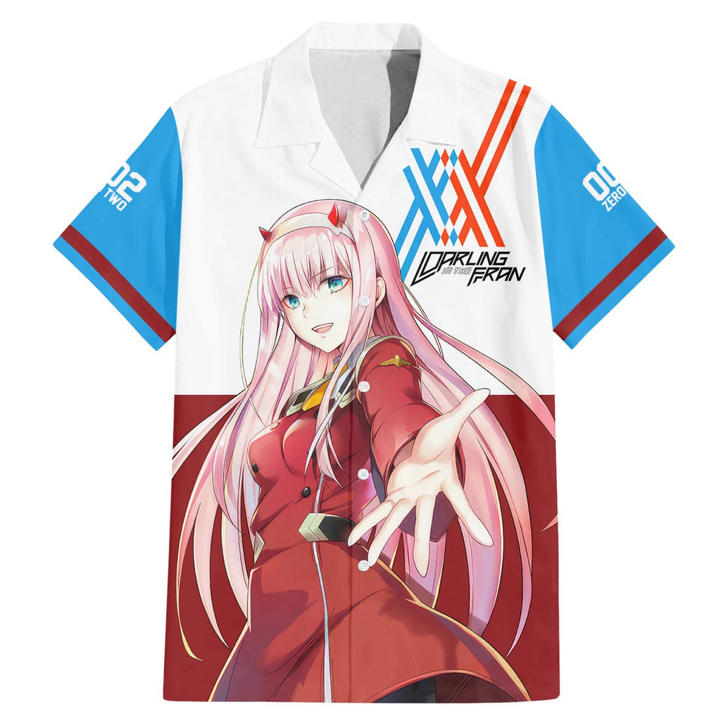 002 Zero Two Strelitzia Family Matching Mermaid Dress and Hawaiian Shirt Anime Style TS04 - The Mazicc - Dad's Shirt - Short Sleeve - S - Multicolor