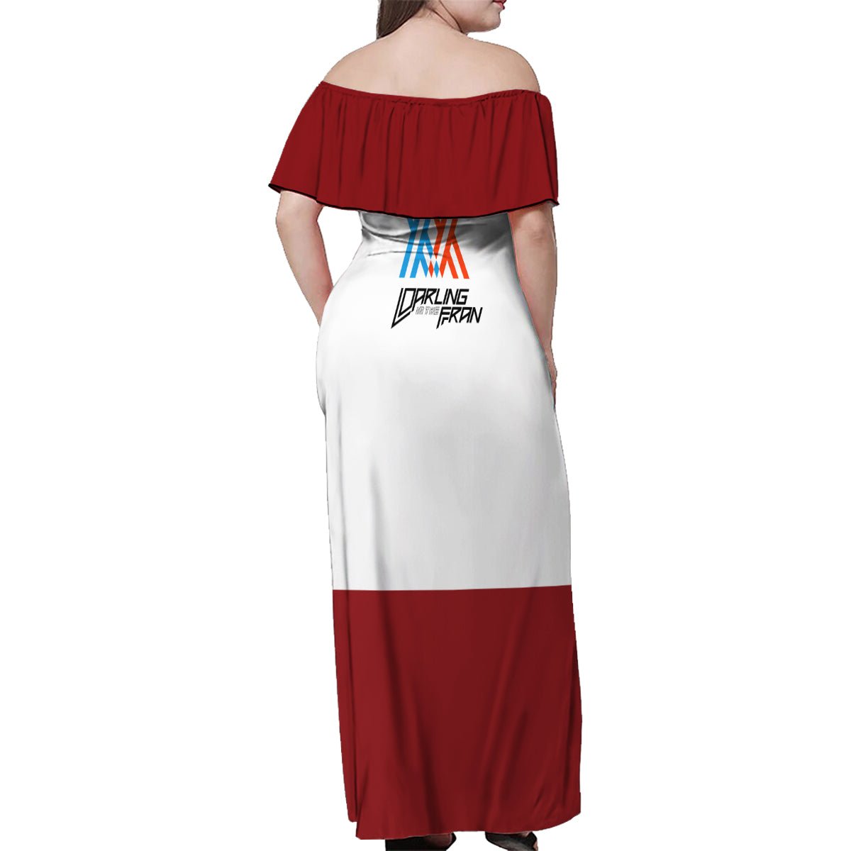 002 Zero Two Strelitzia Family Matching Off Shoulder Maxi Dress and Hawaiian Shirt Anime Style TS04 - The Mazicc - Mom's Dress - S - Multicolor