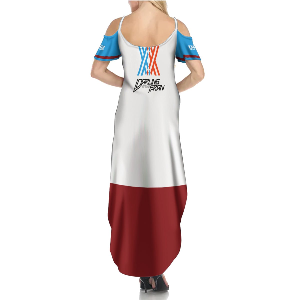 002 Zero Two Strelitzia Family Matching Summer Maxi Dress and Hawaiian Shirt Anime Style TS04 - The Mazicc - Mom's Dress - S - Multicolor