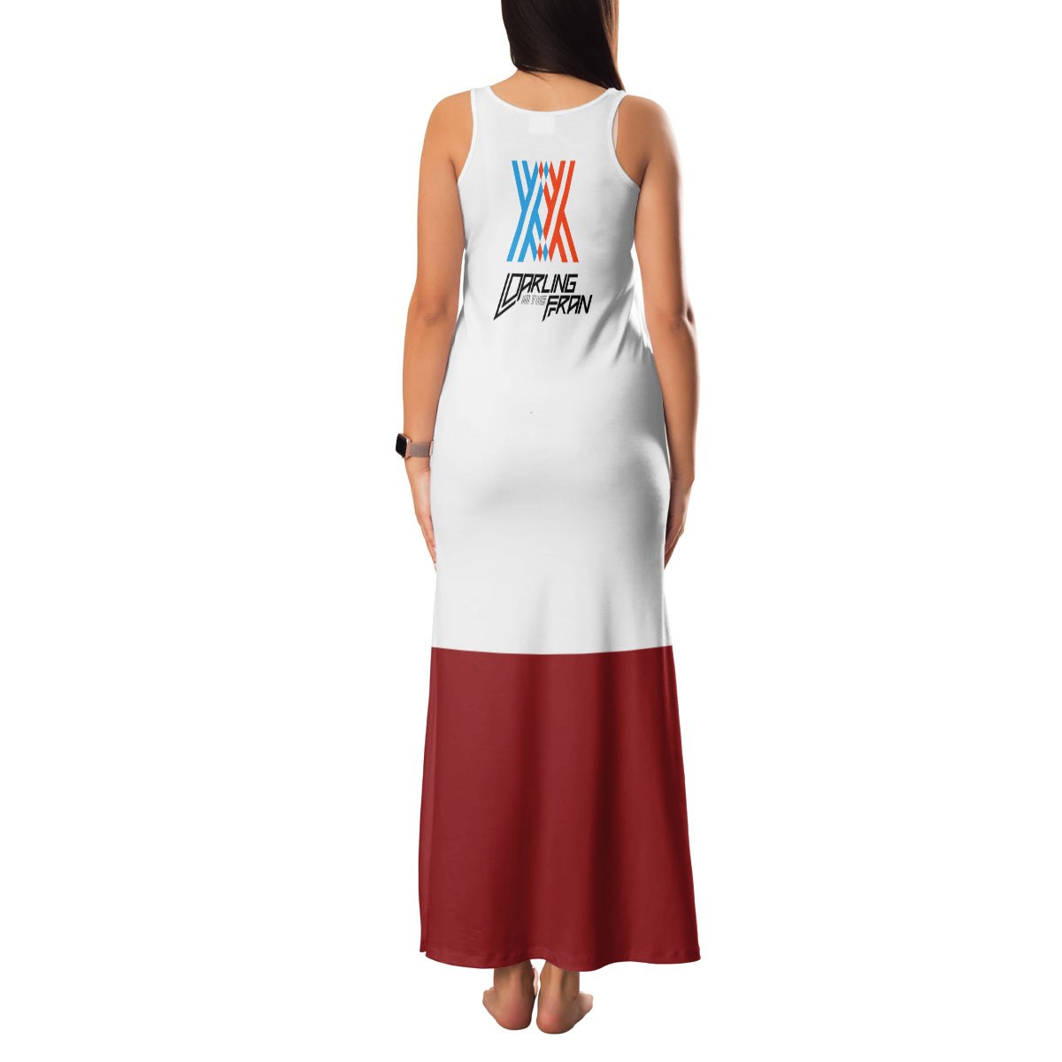 002 Zero Two Strelitzia Family Matching Tank Maxi Dress and Hawaiian Shirt Anime Style TS04 - The Mazicc - Mom's Dress - S - Multicolor