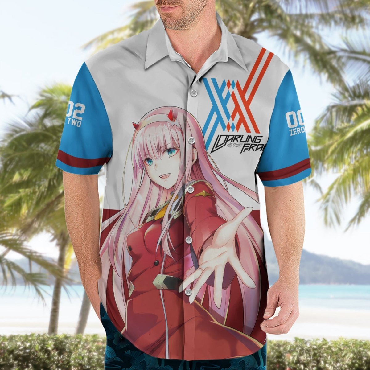 002 Zero Two Strelitzia Hawaiian Shirt Anime Style TS04 - The Mazicc - Adult - S - Multicolor