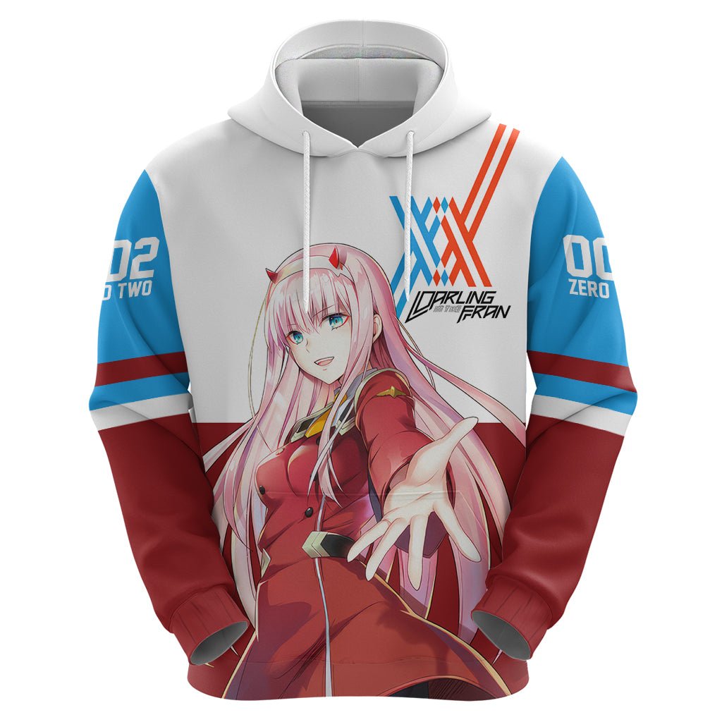 002 Zero Two Strelitzia Hoodie Anime Style TS04 - The Mazicc - Zip Hoodie - S - Multicolor