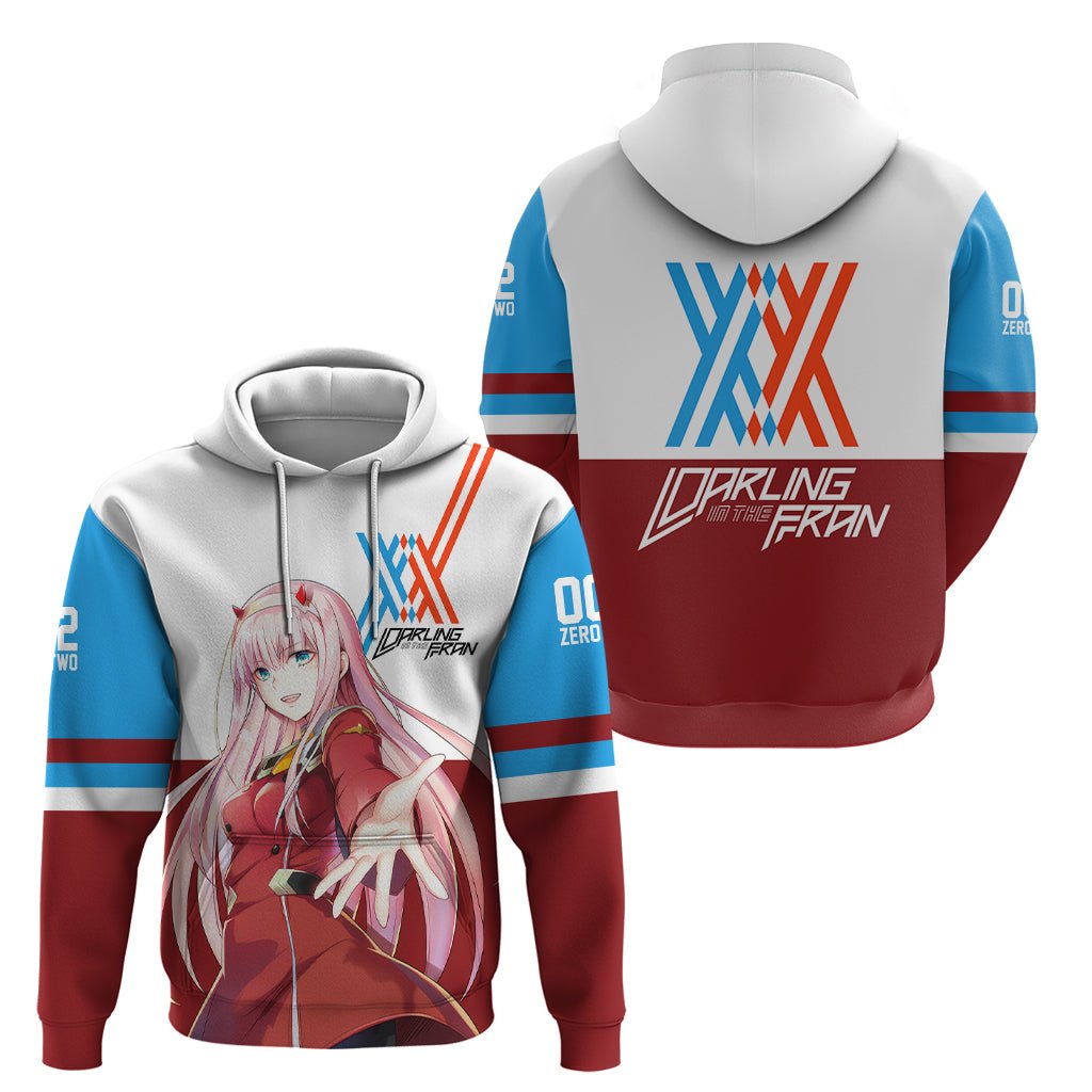 002 Zero Two Strelitzia Hoodie Anime Style TS04 - The Mazicc - Pullover Hoodie - S - Multicolor