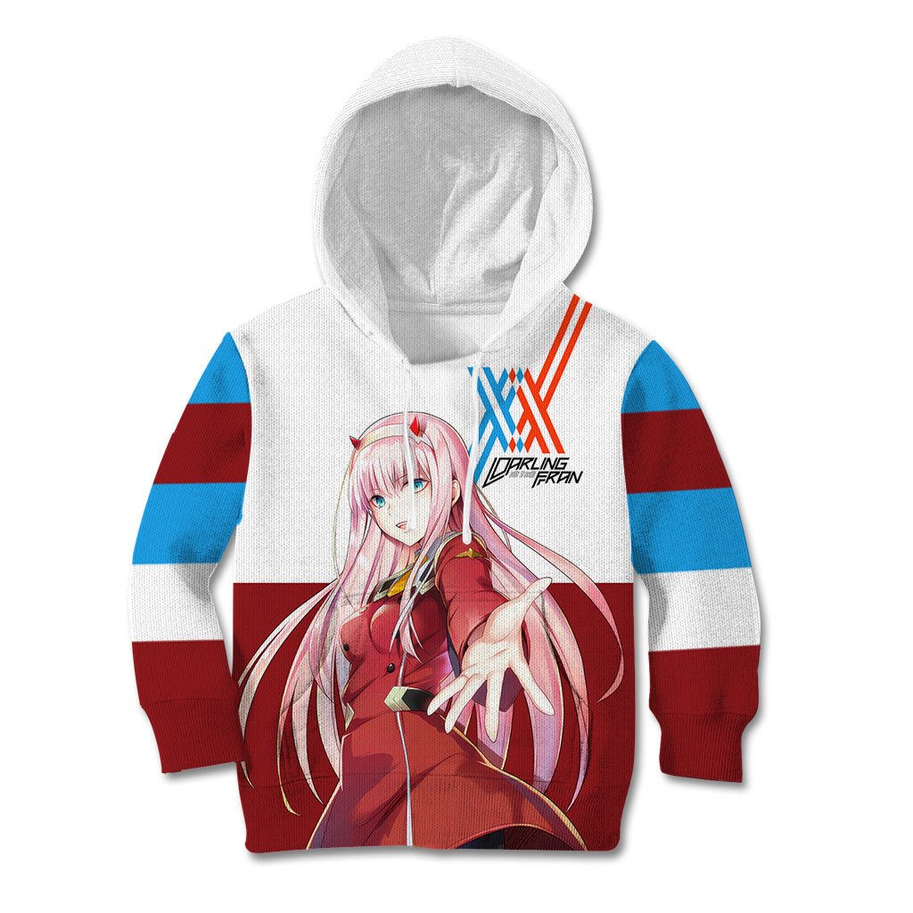 002 Zero Two Strelitzia Kid Hoodie Anime Style TS04 - The Mazicc - Hoodie - Toddler 2T - Multicolor