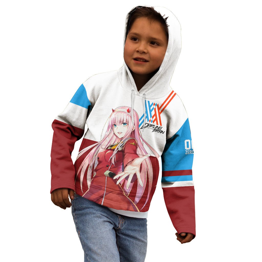 002 Zero Two Strelitzia Kid Hoodie Anime Style TS04 - The Mazicc - Zip Hoodie - Toddler 2T - Multicolor