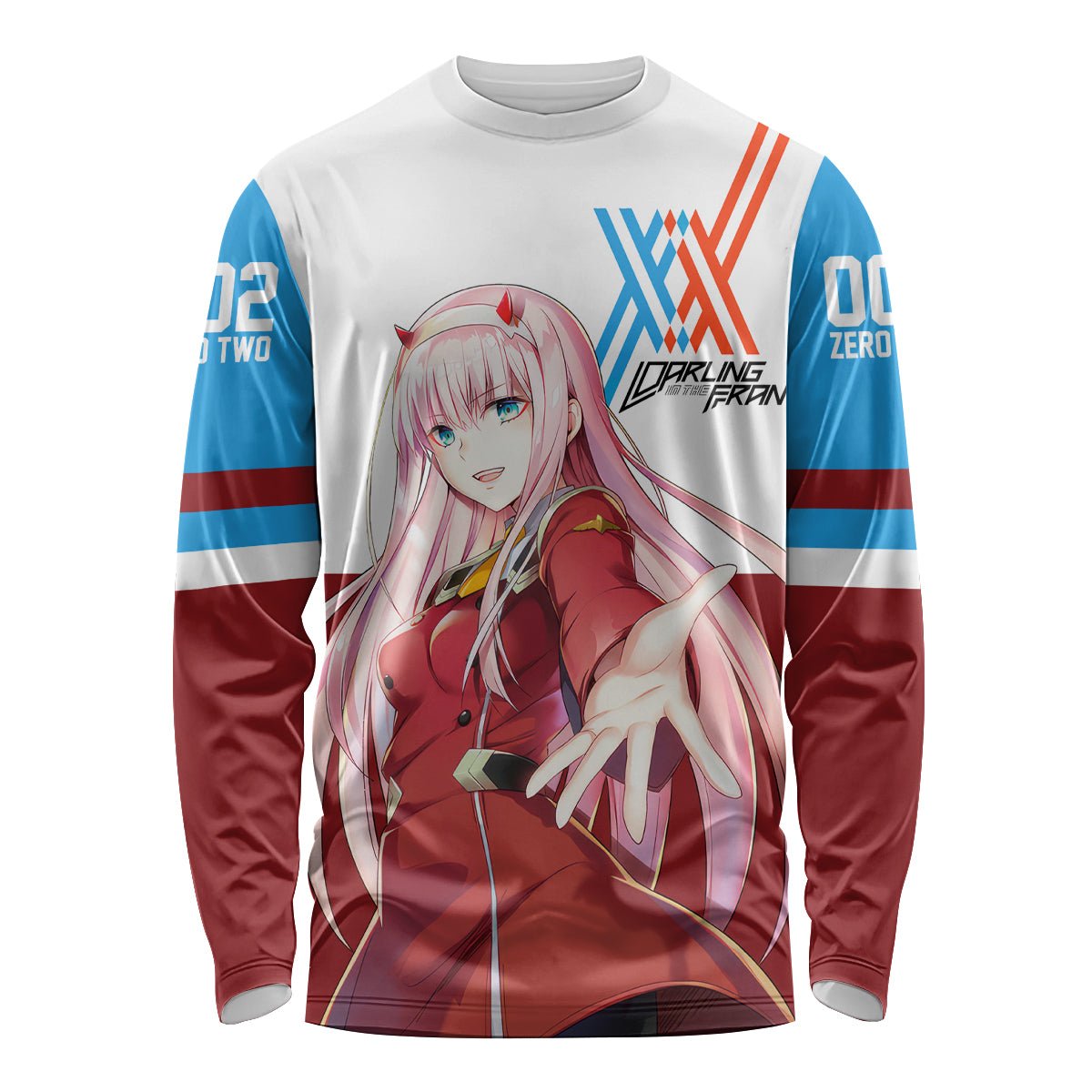 002 Zero Two Strelitzia Long Sleeve Shirt Anime Style TS04 - The Mazicc - Unisex - S - Multicolor