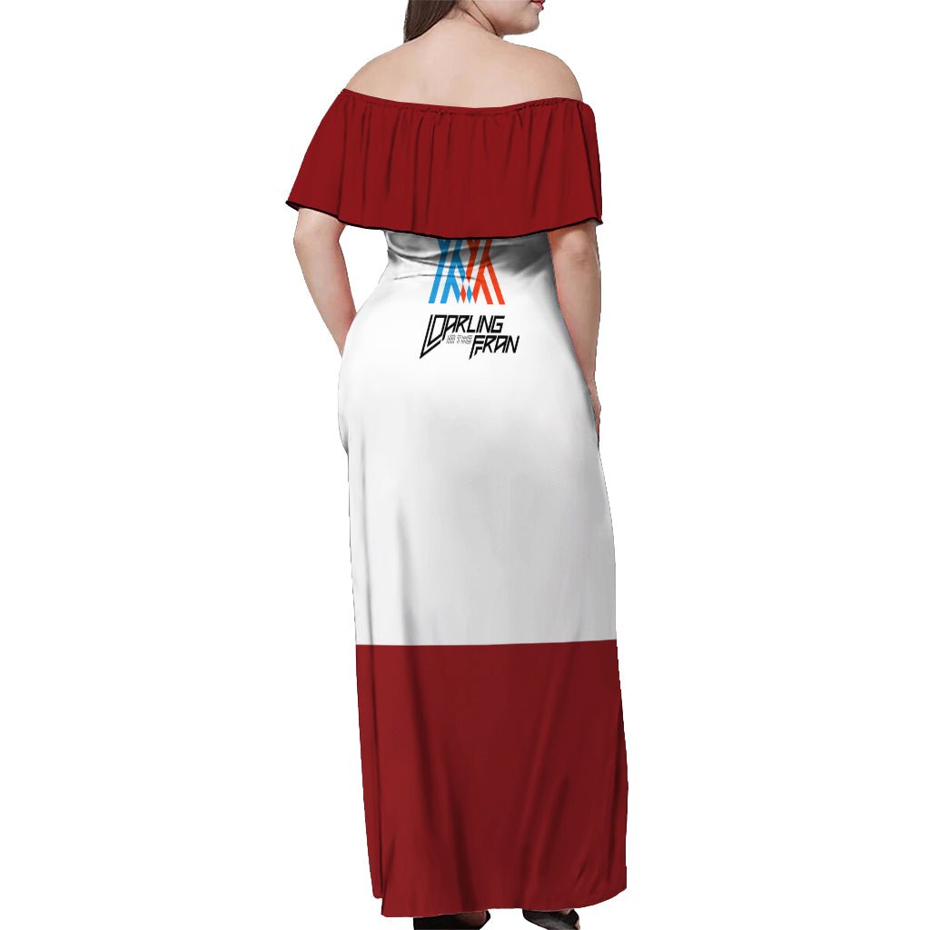 002 Zero Two Strelitzia Off Shoulder Maxi Dress Anime Style TS04 - The Mazicc - Women - S - Multicolor