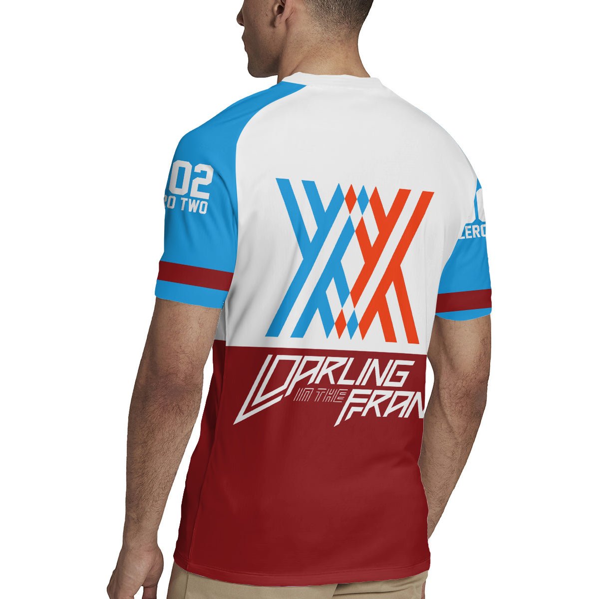 002 Zero Two Strelitzia Rugby Jersey Anime Style TS04 - The Mazicc - S - Multicolor -