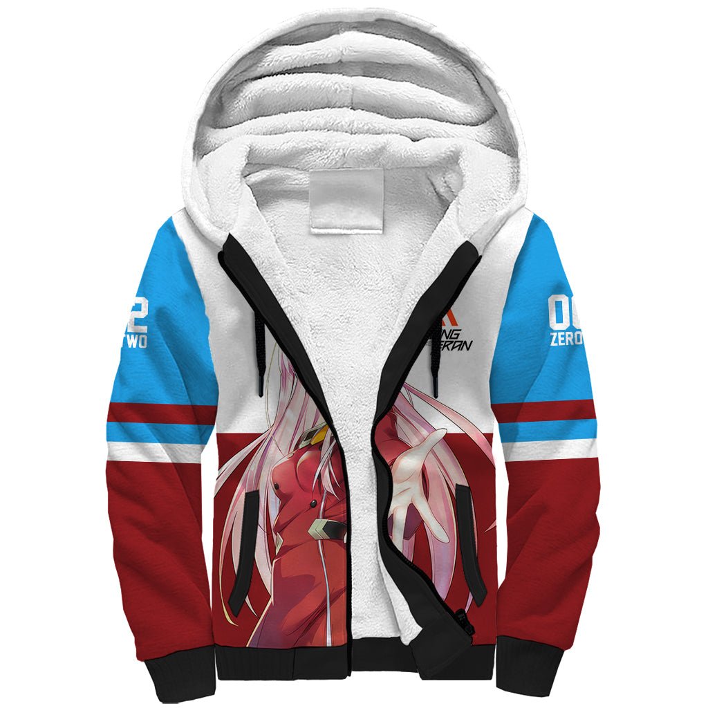 002 Zero Two Strelitzia Sherpa Hoodie Anime Style TS04 - The Mazicc - Unisex - S - Multicolor