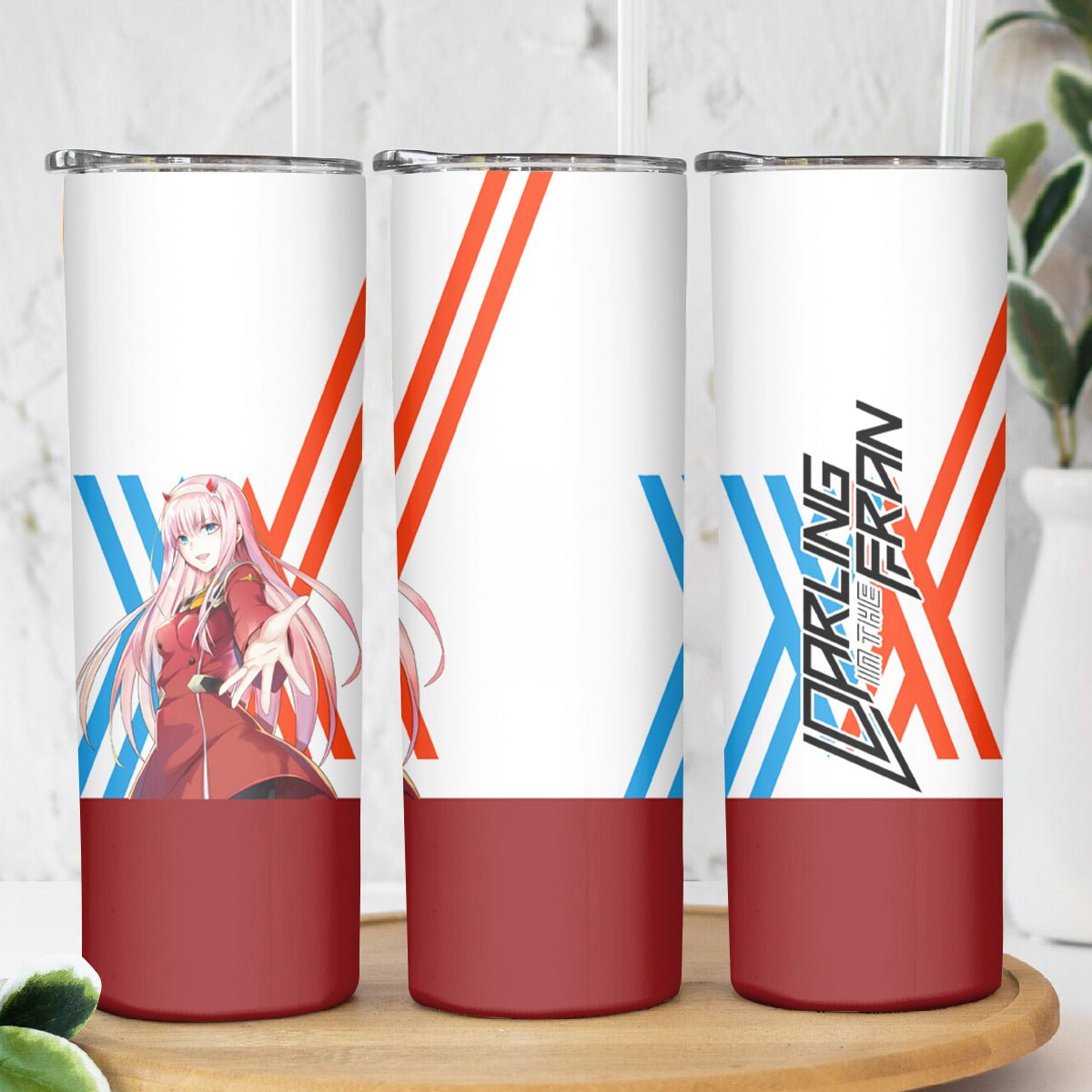 002 Zero Two Strelitzia Skinny Tumbler Anime Style TS04 - The Mazicc - 20oz - Multicolor -