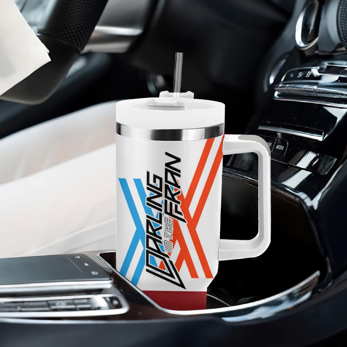 002 Zero Two Strelitzia Tumbler With Handle Anime Style TS04 - The Mazicc - One Size: 40 oz - Multicolor -