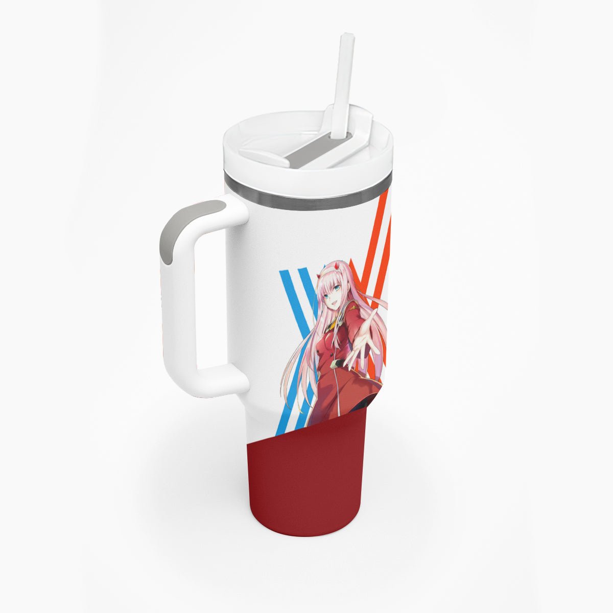 002 Zero Two Strelitzia Tumbler With Handle Anime Style TS04 - The Mazicc - One Size: 40 oz - Multicolor -