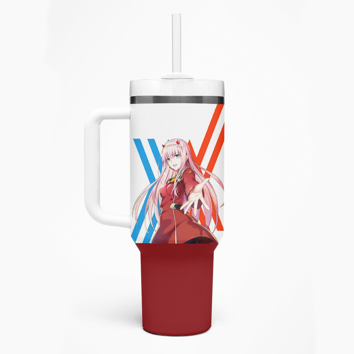 002 Zero Two Strelitzia Tumbler With Handle Anime Style TS04 - The Mazicc - One Size: 40 oz - Multicolor -