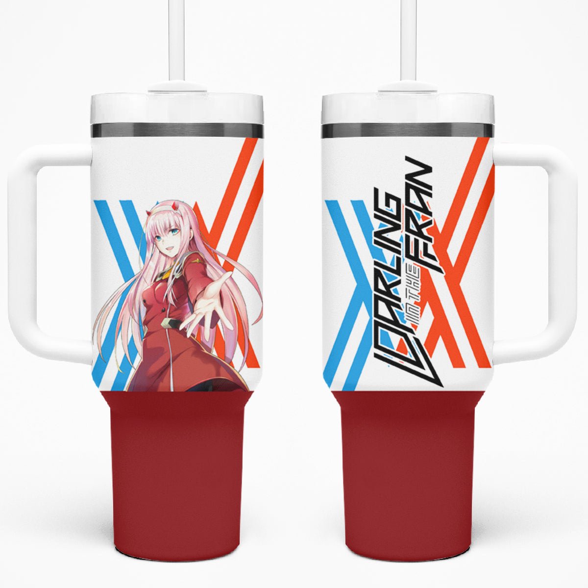 002 Zero Two Strelitzia Tumbler With Handle Anime Style TS04 - The Mazicc - One Size: 40 oz - Multicolor -