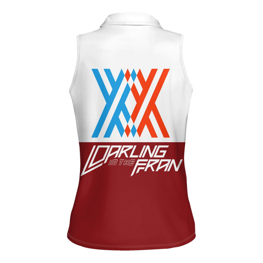 002 Zero Two Strelitzia Women Sleeveless Polo Shirt Anime Style TS04 - The Mazicc - Female - XS - Multicolor