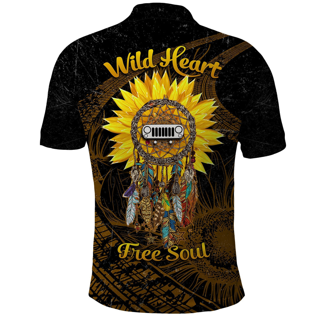 jeep-girl-dreamcatcher-with-sunflower-jeepsy-soul-wild-heart-polo-shirt