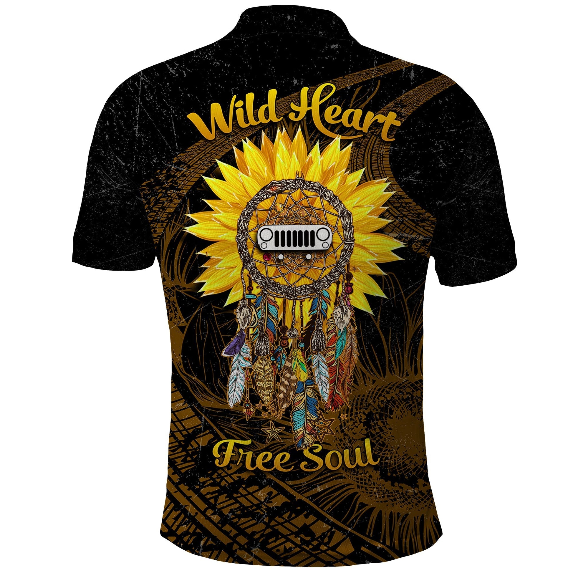 jeep-girl-dreamcatcher-with-sunflower-jeepsy-soul-wild-heart-polo-shirt